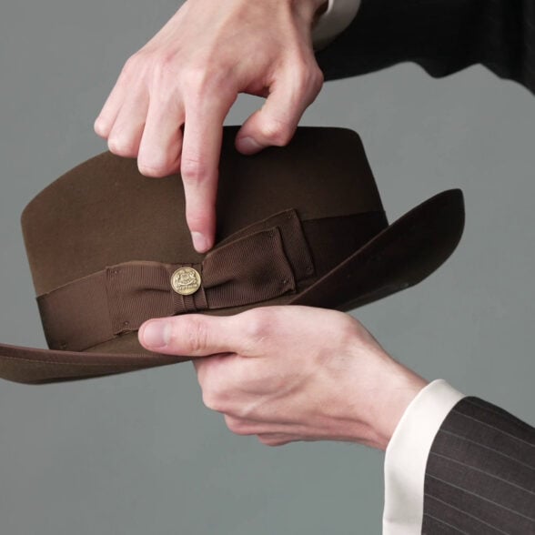 Fedora style Stetson hat.