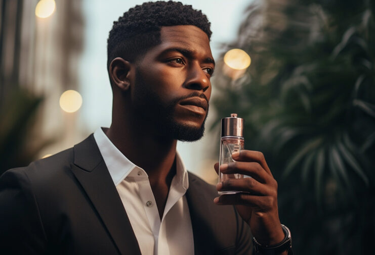 How To Apply Cologne & Make Fragrance Last Longer man is testing cologne