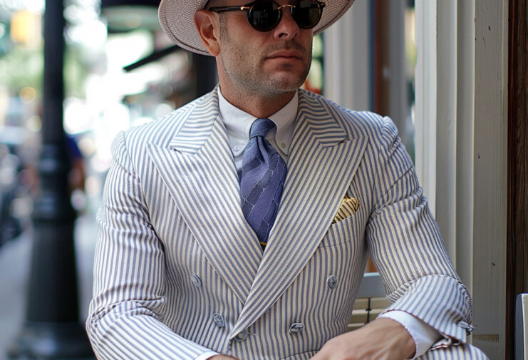 10 Ways To Give Your Outfit A Vintage Look Photo of man wearing vintage 50s style seersucker suit