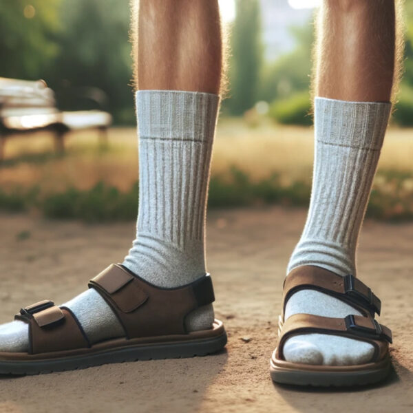 wearing sandals with socks