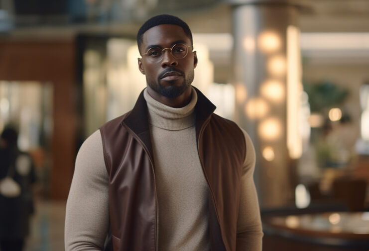 How A Black Man Should Dress - 5 Fashion And Grooming Tips black Man in turtleneck