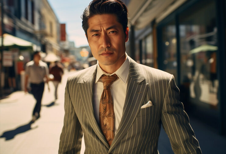 Horizontal vs. Vertical Stripes | Fact and Fiction About Striped Clothing man in a suit with vertical stripes