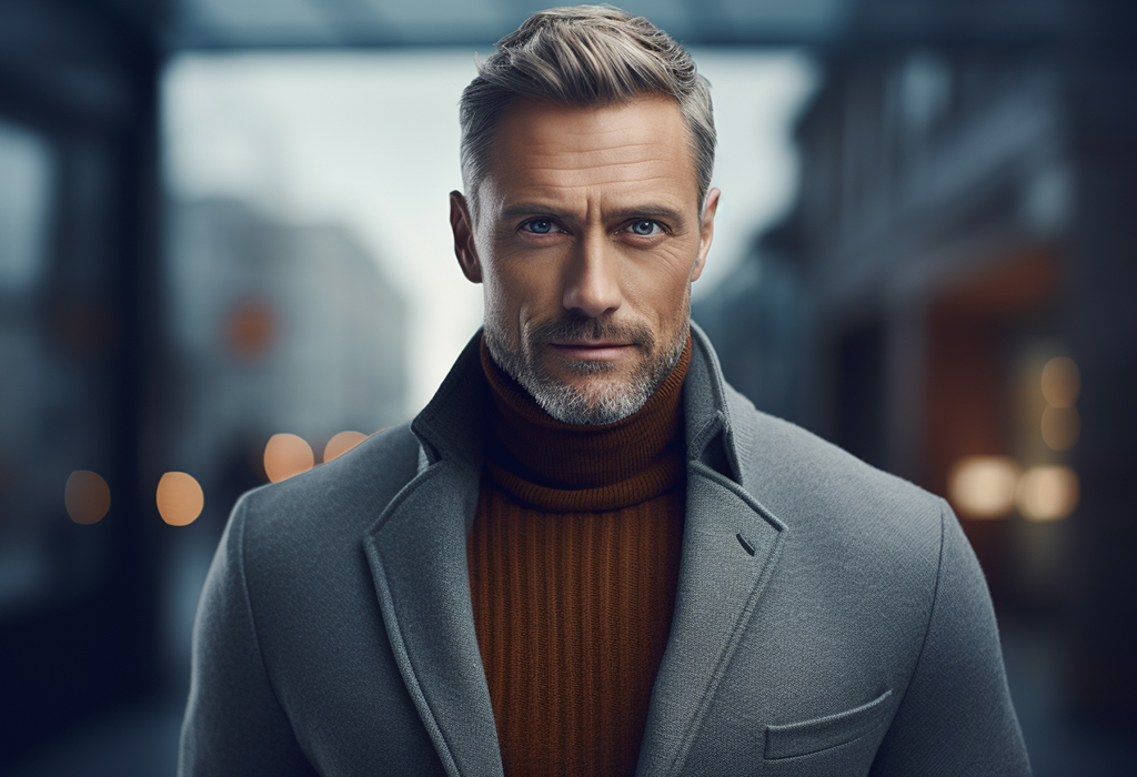 how be gentleman Man in red turtleneck